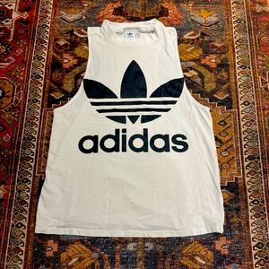 Adidas White and Black Tank Top